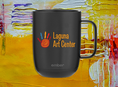 Custom imprinted Ember Mug for Laguna Beach, CA with a local business logo